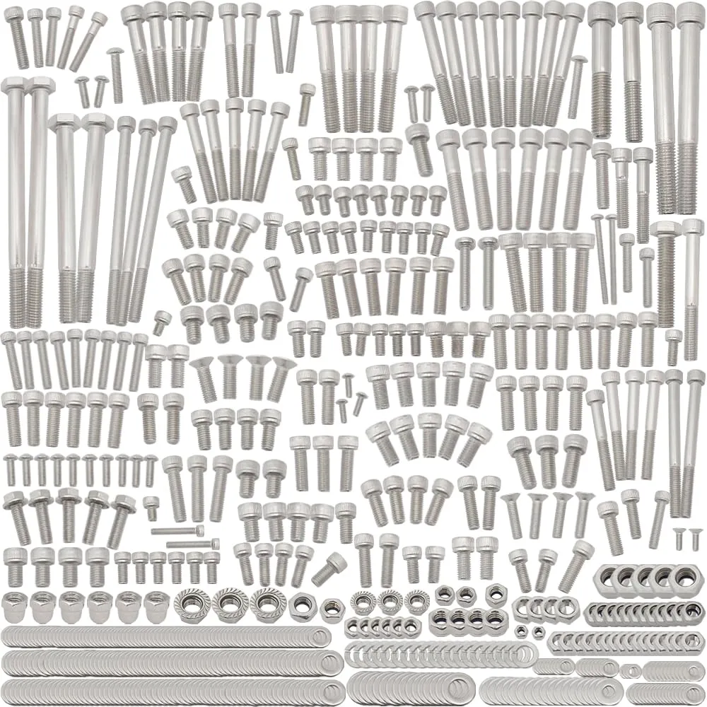 651 PCS Complete Set Stainless Steel Engine Bolt Kit Compatible with Honda FourTrax 250 TRX250R TRX 250R 1986 1987 1988 1989