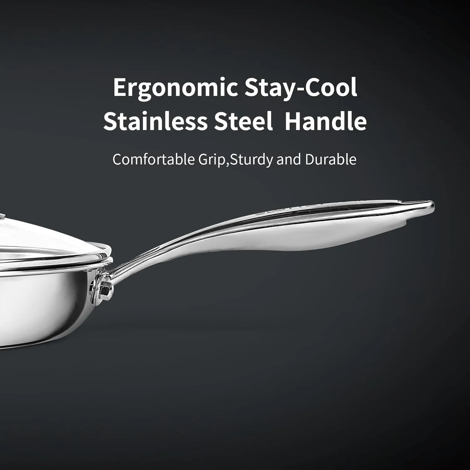 8-10-11.5inch Frying Pan Set Tri-Ply Stainless Steel Skillet Set,No Coatings Frying Pan with Stay-cool Handle for Cooking,Pots and Pans Set,Dishwasher and Oven Safe