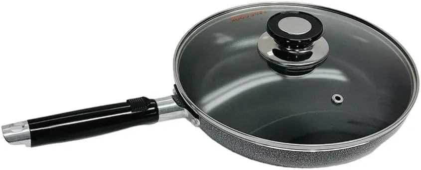 9" Nonstick Fry Pan With Lid Deep Frying Pan with Handle,Skillet,Dishwasher Safe