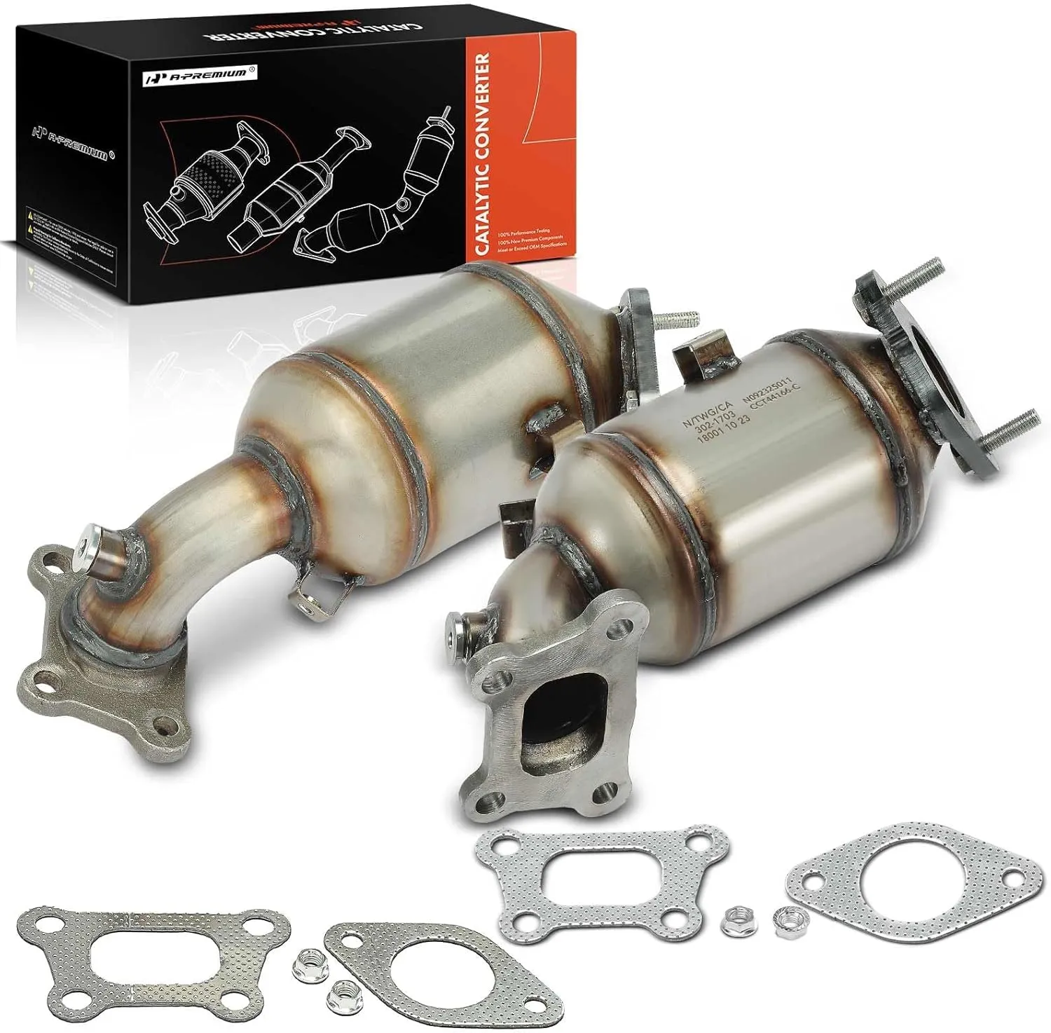 A-Premium Front Left and Right Catalytic Converter Kit Direct-Fit Compatible with Cadillac, Chevy & GMC - 2019-2023 Blazer, 2017-2023 Acadia, 2017-2023 XT5, 2020-2023 XT6 - V6 3.6L - E.P.A. Compliant