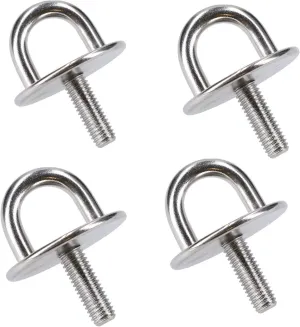 AB Tools 4 Pack Round Pad Eye Tie Down Anchor Ring Stainless Steel M8 Thread