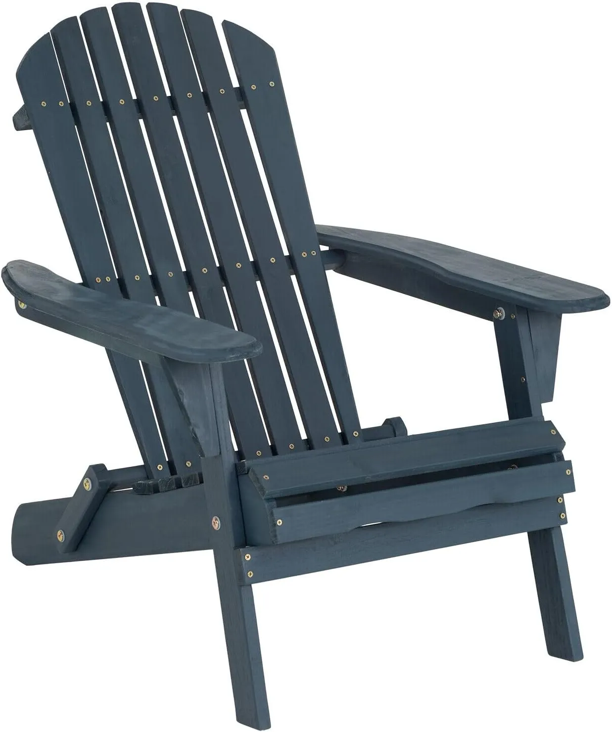 Adirondack Chair All Weather Fire Pit Lounge Chair Easy Assemble Folding Chair (Navy,Single)