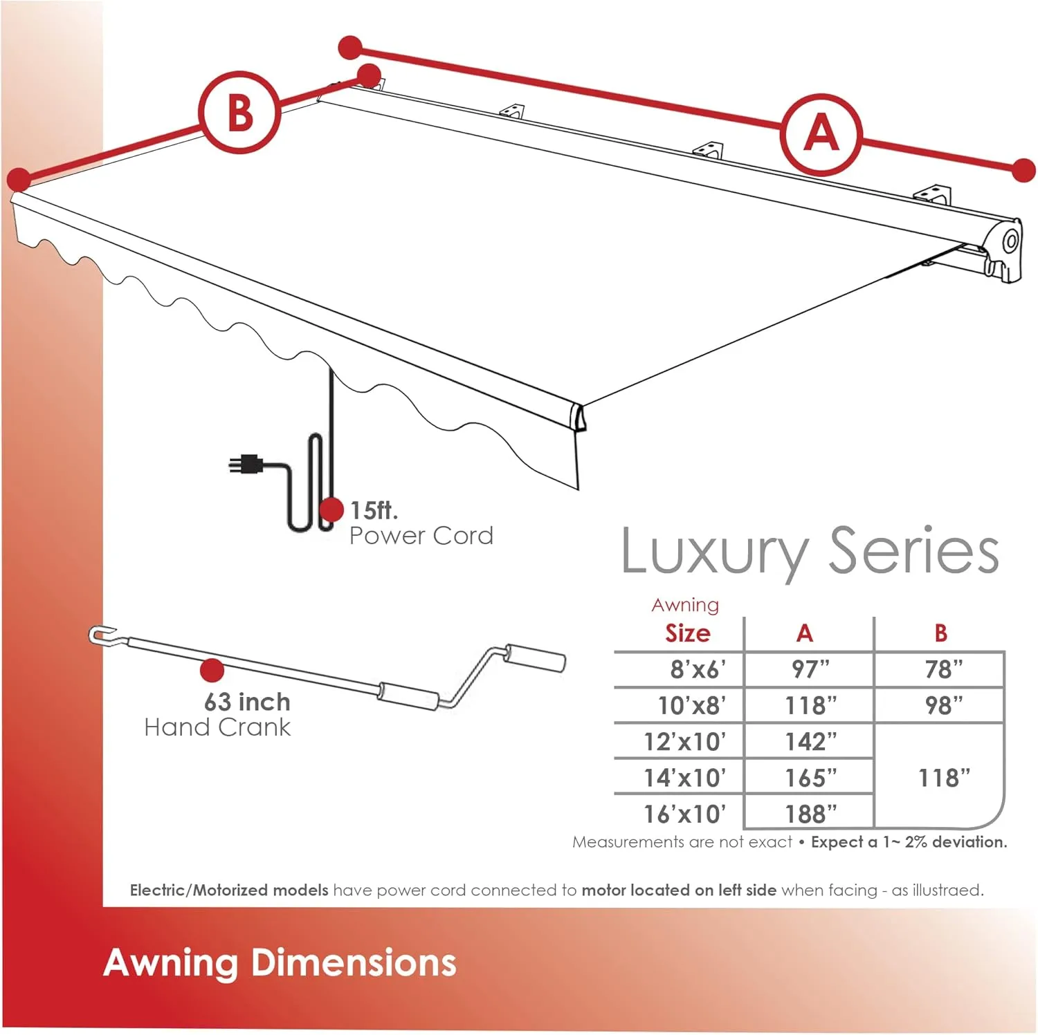 ADVANING 14'x10' MOTORIZED Patio Retractable Awning | LUXURY Series | PREMIUM Quality, 100% Solution-Dyed European Acrylic UV Sun Shade, Color: Khaki, EA1410-A100H2
