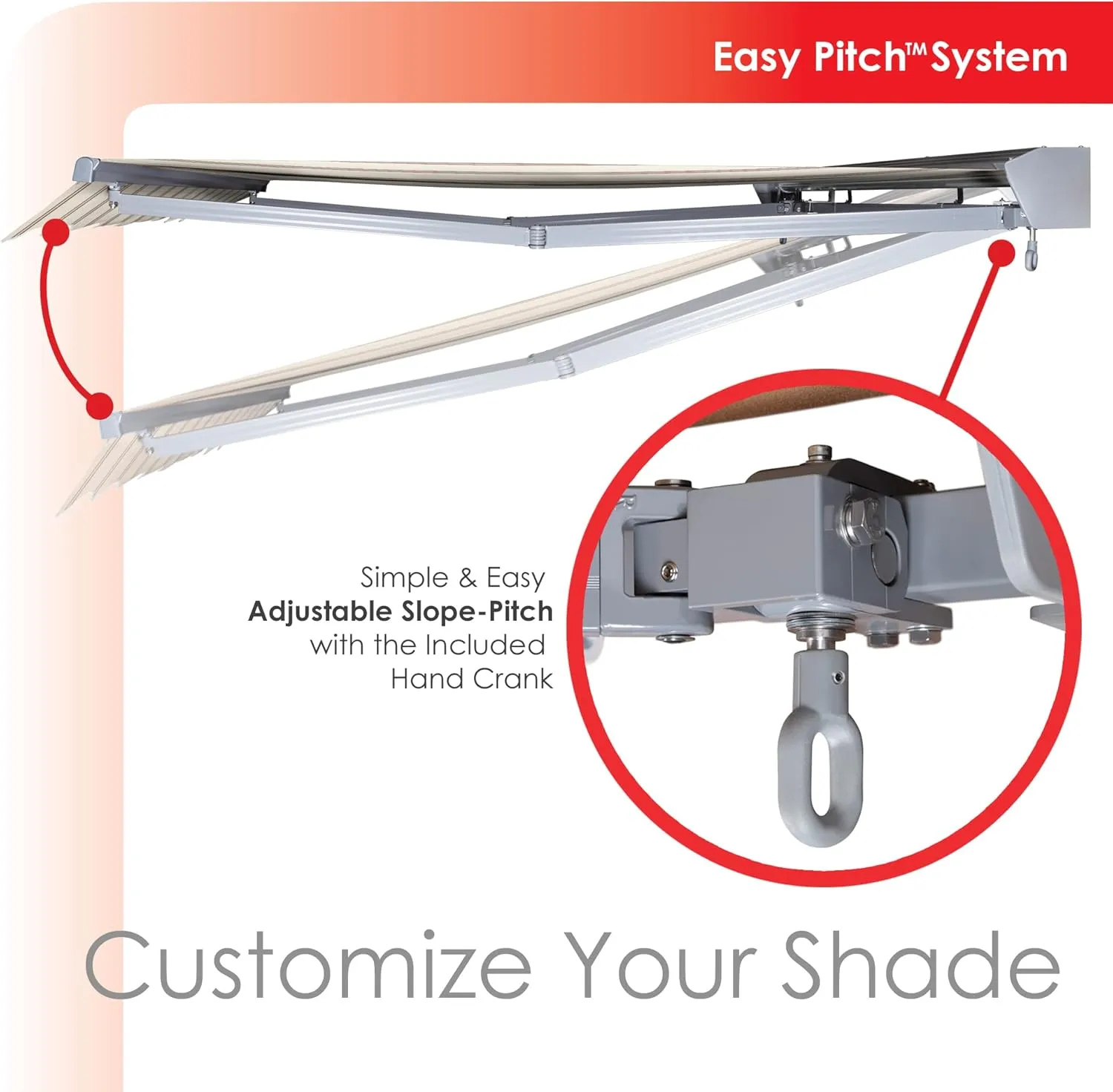 ADVANING Classic Series 12'X10' Electric Retractable Awning, 100% Acrylic UV  Sun Shade Canopy, Beige w/Brick Red Stripes, EA1210-A332H
