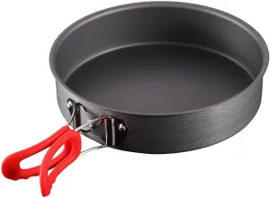 Alocs 9 inch frying pan with non-stick layer| Wear resistant| With thickened heat-resistant handle| For outdoor camping, backpacking, picnic | Portable