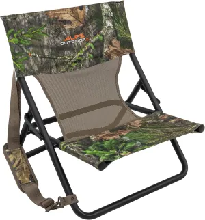ALPS OutdoorZ Turkey Hunting Chair with Foldable Low Profile Design, Mossy Oak Obsession Camo, Durable Steel Frame, and Padded Shoulder Carry Strap