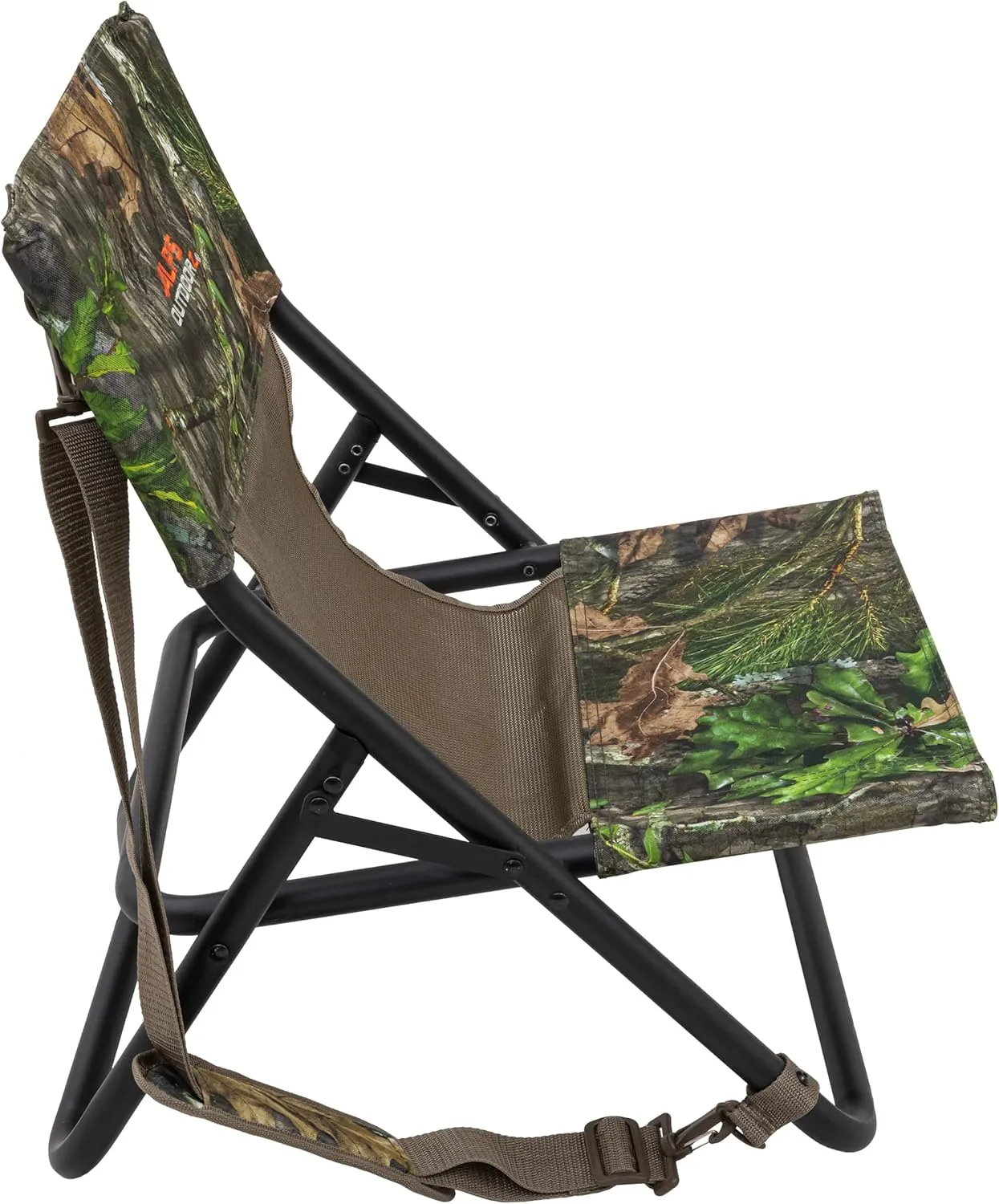 ALPS OutdoorZ Turkey Hunting Chair with Foldable Low Profile Design, Mossy Oak Obsession Camo, Durable Steel Frame, and Padded Shoulder Carry Strap