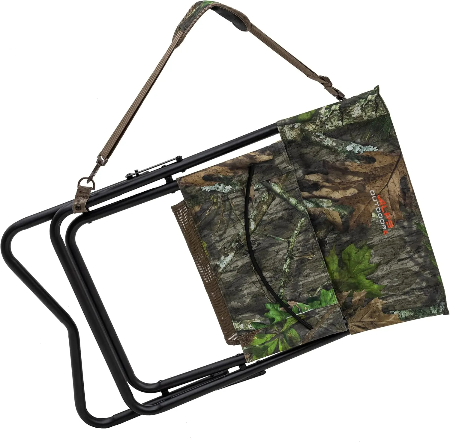 ALPS OutdoorZ Turkey Hunting Chair with Foldable Low Profile Design, Mossy Oak Obsession Camo, Durable Steel Frame, and Padded Shoulder Carry Strap