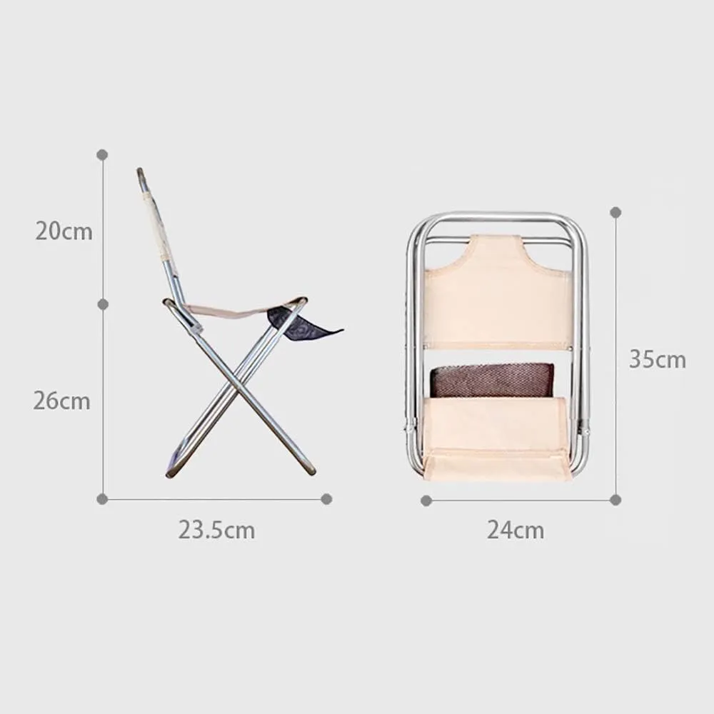 Aluminum Alloy Folding Chair Back Sketch Painting Chair Portable Fishing Stool Outdoor Portable Chair/Khaki/22 * 23.5 * 46.5Cm