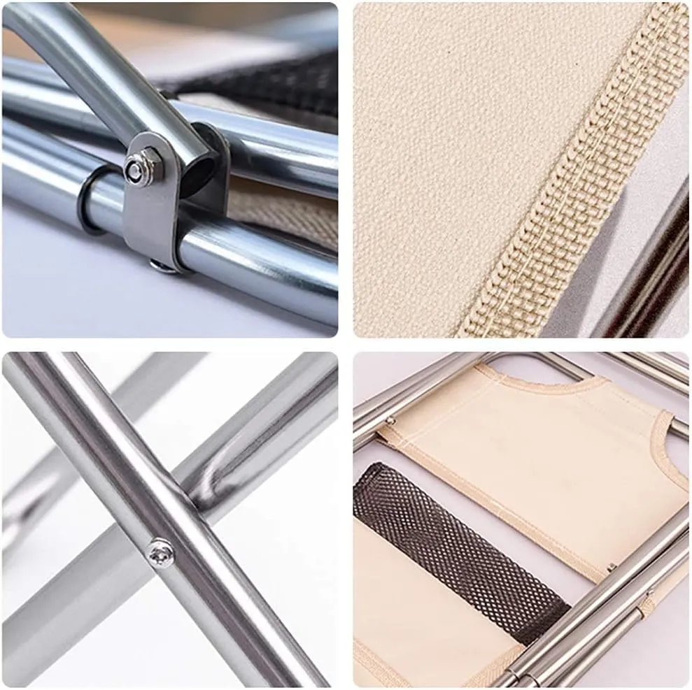 Aluminum Alloy Folding Chair Back Sketch Painting Chair Portable Fishing Stool Outdoor Portable Chair/Khaki/22 * 23.5 * 46.5Cm