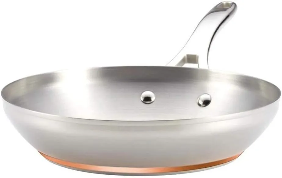 Anolon Nouvelle Stainless Stainless Steel Frying Pan Set / Fry Pan Set / Skillet Set - 8 Inch and 9.5 Inch , Silver