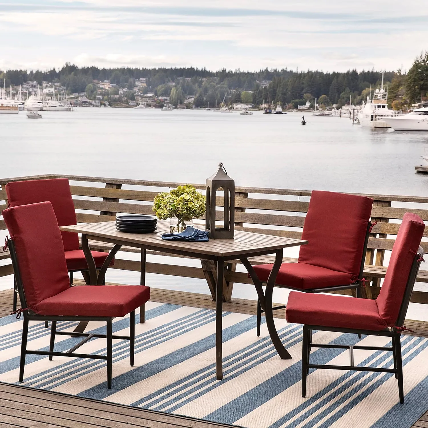 Arden Oceantex Outdoor Chair Cushion 20 x 20, Nautical Red