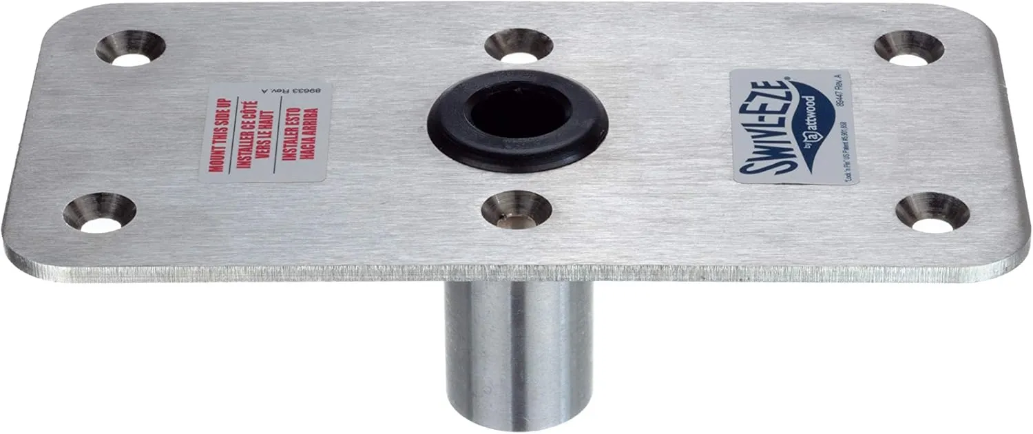 Attwood Lock'n-Pin 3/4" Non-Threaded Stainless-Steel Finish with Steel Lip Tube Boat Seat Post Bases