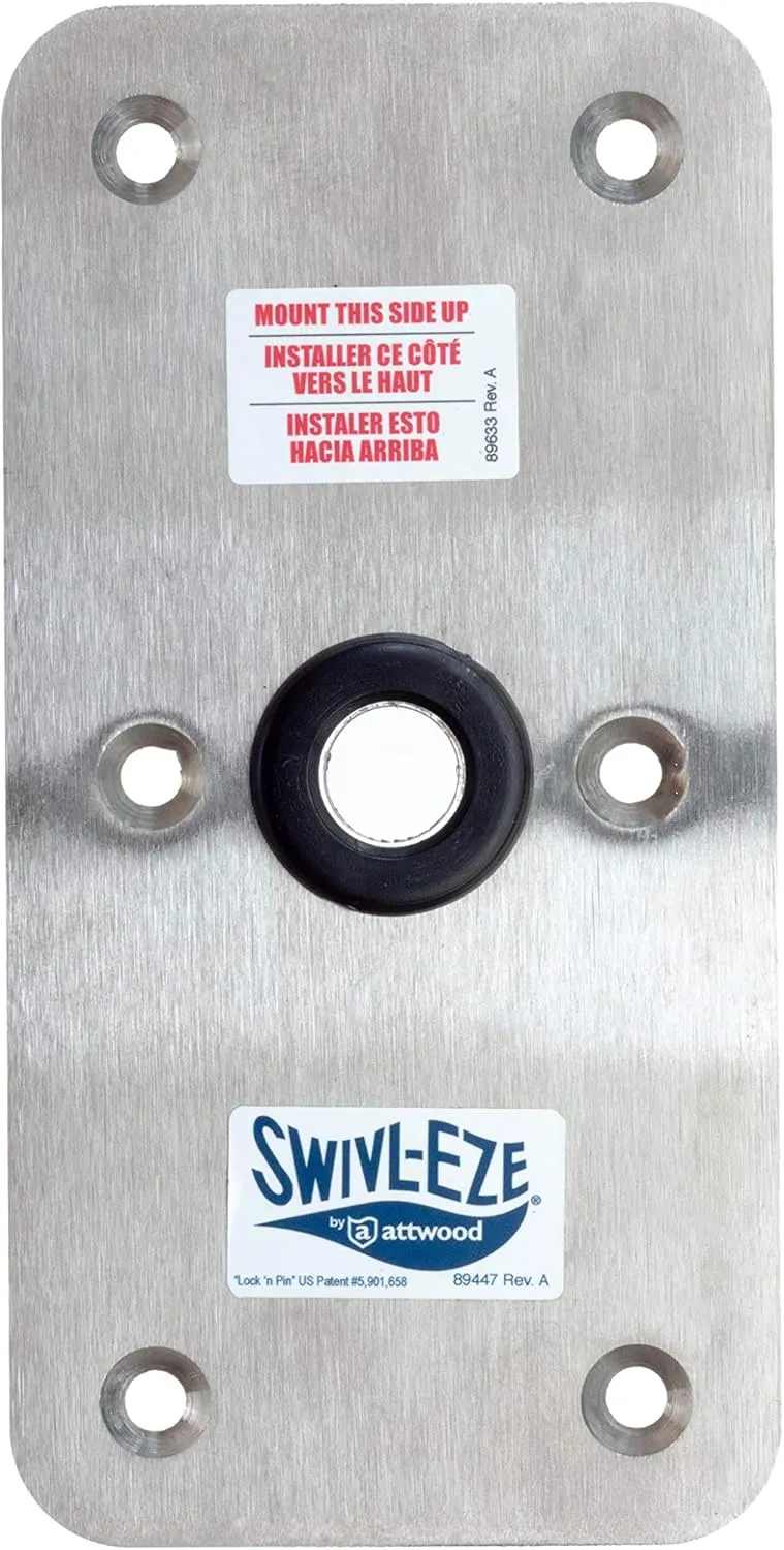 Attwood Lock'n-Pin 3/4" Non-Threaded Stainless-Steel Finish with Steel Lip Tube Boat Seat Post Bases