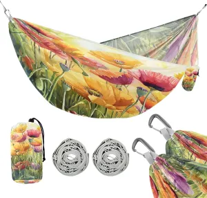 ATTX Colorful Grassy Meadow Camping Hammock - Lightweight & Portable Hammocks, Heavy Duty 330lbs Capacity for Indoor, Hiking, Backpacking, Travel, Backyard, Beach#526
