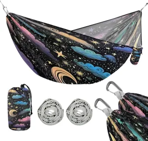 ATTX Colorful Sky Camping Hammock - Lightweight & Portable Hammocks, Heavy Duty 330lbs Capacity for Indoor, Hiking, Backpacking, Travel, Backyard, Beach#447