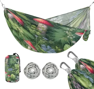 ATTX Green Mushroom Flower Camping Hammock - Lightweight & Portable Hammocks, Heavy Duty 330lbs Capacity for Indoor, Hiking, Backpacking, Travel, Backyard, Beach#292