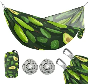 ATTX Small Avocado Slices Camping Hammock - Lightweight & Portable Hammocks, Heavy Duty 330lbs Capacity for Indoor, Hiking, Backpacking, Travel, Backyard, Beach#381