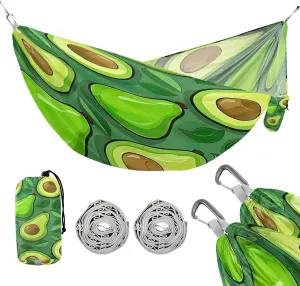 ATTX Small Avocado Slices Camping Hammock - Lightweight & Portable Hammocks, Heavy Duty 330lbs Capacity for Indoor, Hiking, Backpacking, Travel, Backyard, Beach#384