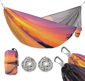 ATTX Tropical Beach Camping Hammock - Lightweight & Portable Hammocks, Heavy Duty 330lbs Capacity for Indoor, Hiking, Backpacking, Travel, Backyard, Beach#59