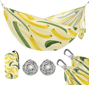 ATTX Yellow Bananas Camping Hammock - Lightweight & Portable Hammocks, Heavy Duty 330lbs Capacity for Indoor, Hiking, Backpacking, Travel, Backyard, Beach#391