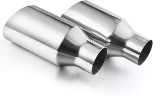 AUTOSAVER88 2.5 Inch Inlet Exhaust Tip, 2.5" Inlet 4" Outlet 9" Overall Length Stainless Steel Tailpipe Chrome Polished Exhaust Tips