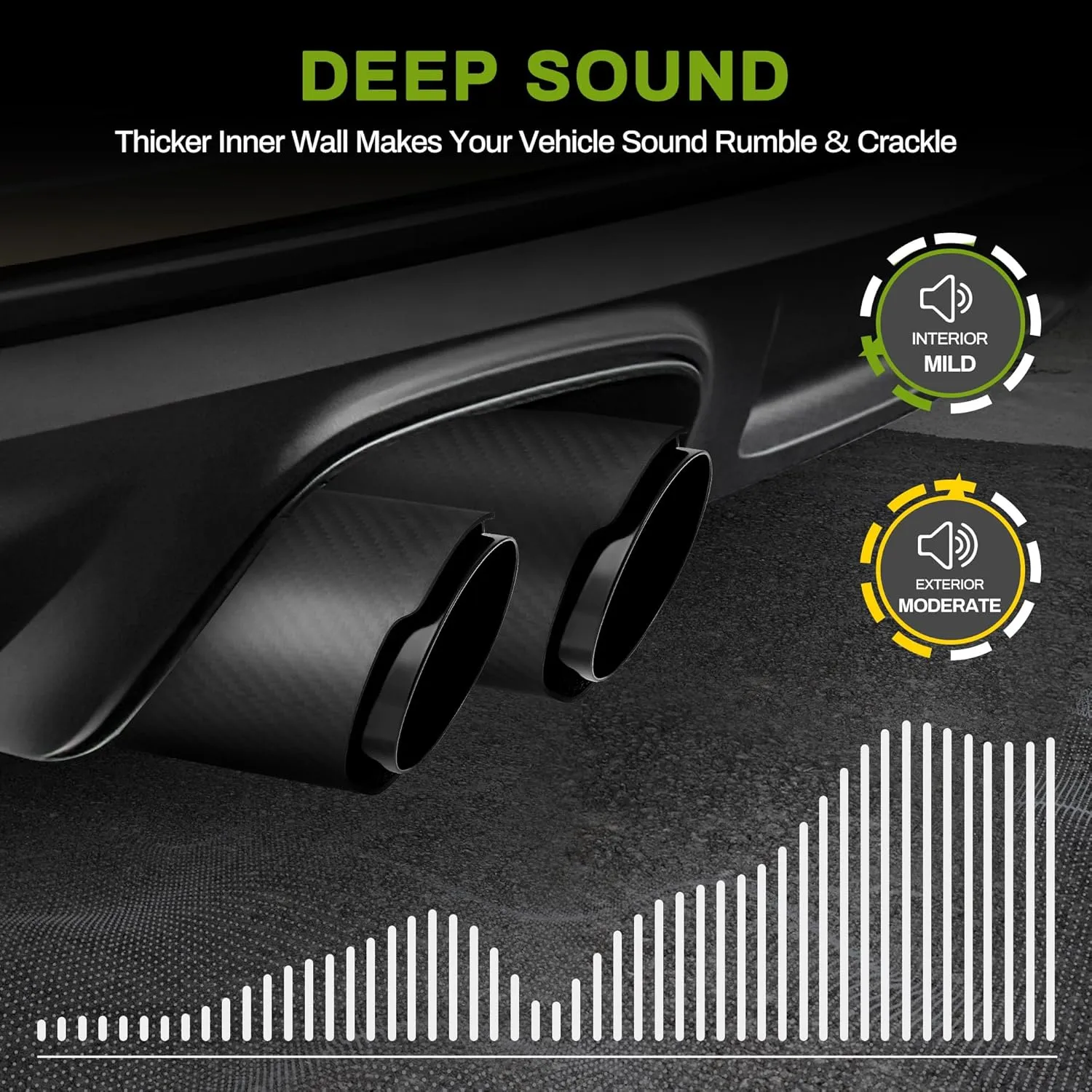AUTOSAVER88 2.5 Inch Inlet Matte Carbon Fiber Exhaust Tip, 2.5" Inlet 3.5" Outlet 6.6" Overall Length Stainless Steel Exhaust Tips 2.5Inch Tailpipe