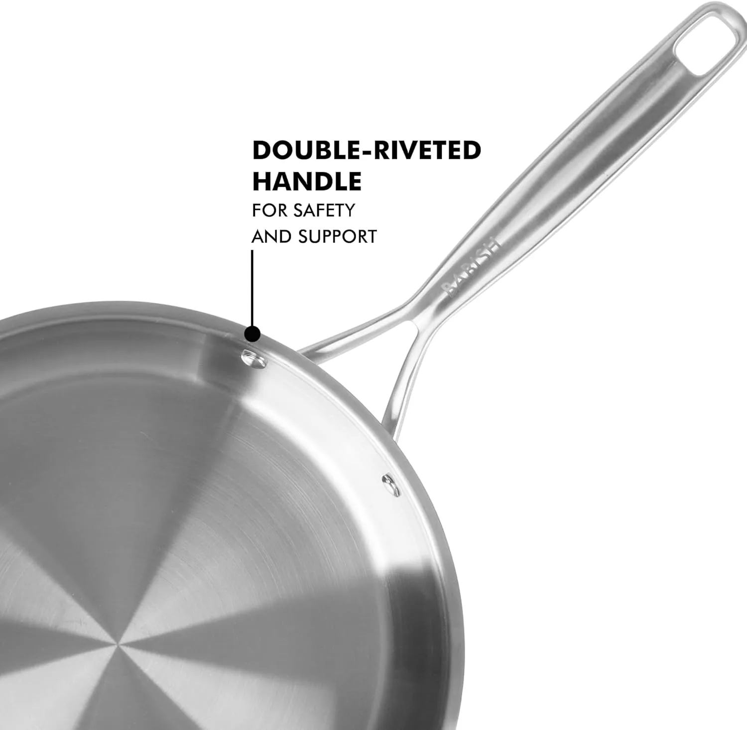 Babish 12 Inch Stainless Steel Triply Professional Grade Fry Pan w/Stainless Lid