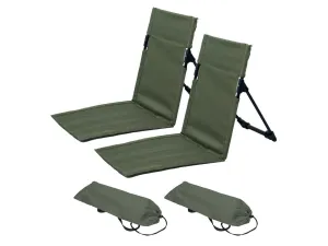 Backrest Folding Best-selling deal Army Chair with 2Pcs Best choice Portable Beach Mat Green Lounge Beach