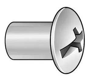 Barrel Bolt, 1/4-20, Truss Head, Stainless Steel, Silver, 5 Pack