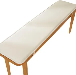 Bench Cushions for Indoor Furniture 40/48/60 x 14/15/17/11 inch Rectangular Non Slip Outdoor Bench Cushion pad for Deck Chair Swings Bench Cushion(White,13x59inch)