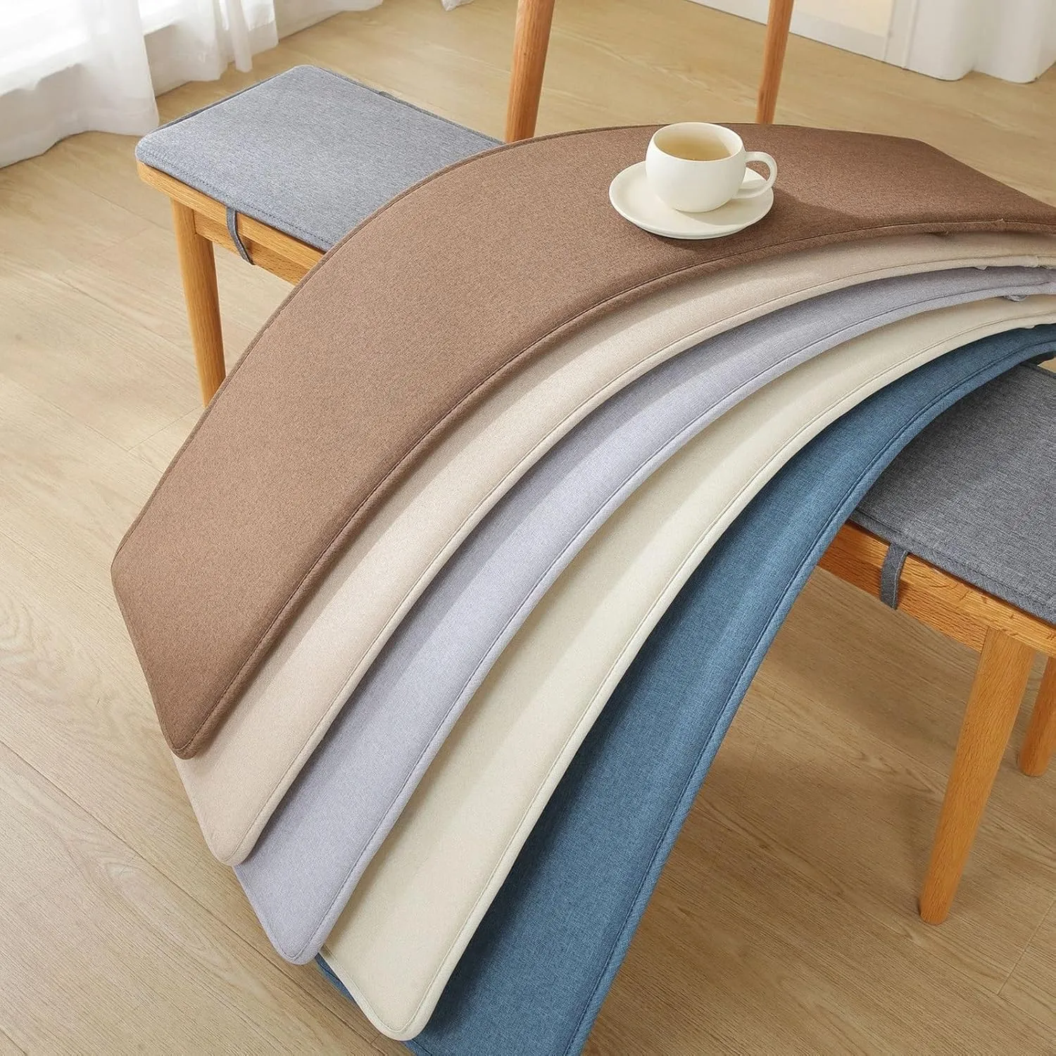 Bench Cushions for Indoor Furniture 40/48/60 x 14/15/17/11 inch Rectangular Non Slip Outdoor Bench Cushion pad for Deck Chair Swings Bench Cushion(White,13x59inch)