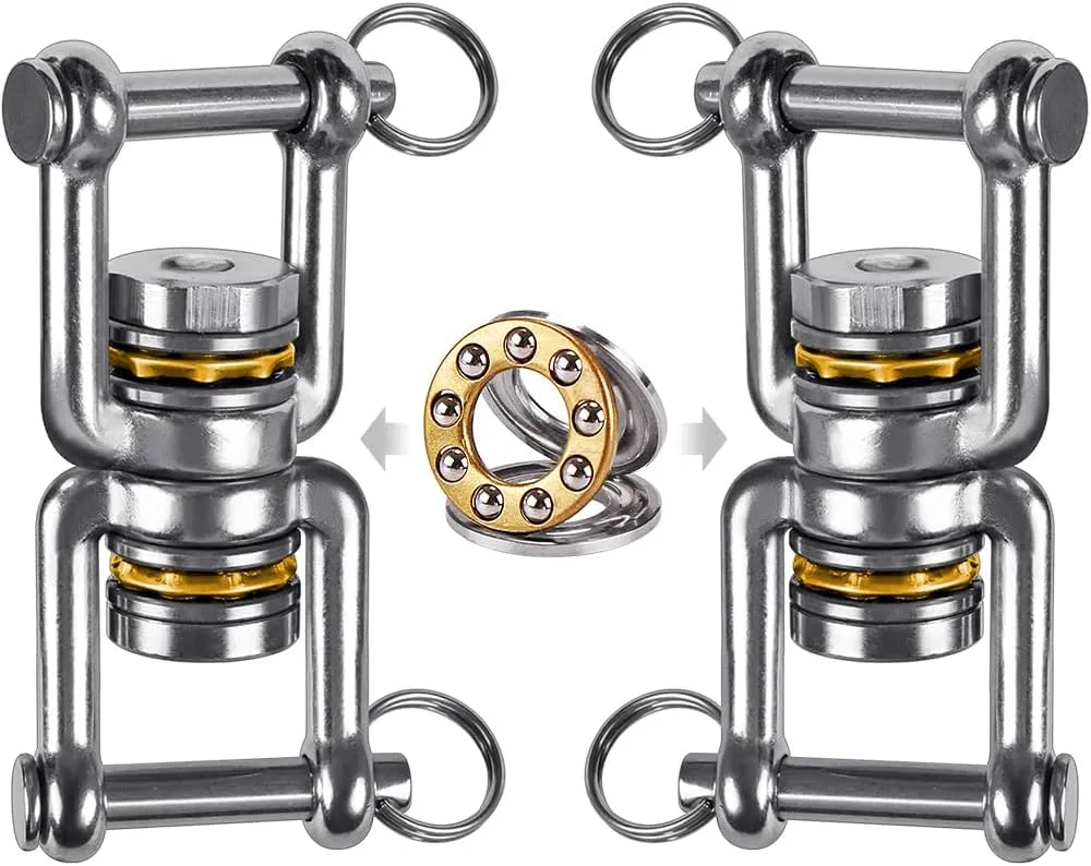 BeneLabel Swing Swivel, 360° Rotational Device with 2 Bearings, 770LB Capacity, Stainless Steel, for Aerial Dance, Yoga Swing Sets,Web Tree Swing, and More, 2 Pack