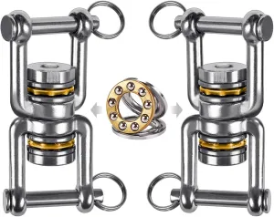 BeneLabel Swing Swivel, 360° Rotational Device with 2 Bearings, 770LB Capacity, Stainless Steel, for Aerial Dance, Yoga Swing Sets,Web Tree Swing, and More, 2 Pack