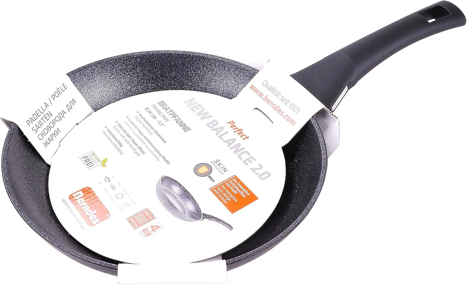 Berndes Balance Induction Enduro Bratpfanne 24 cm frying pan, 30cm, Black