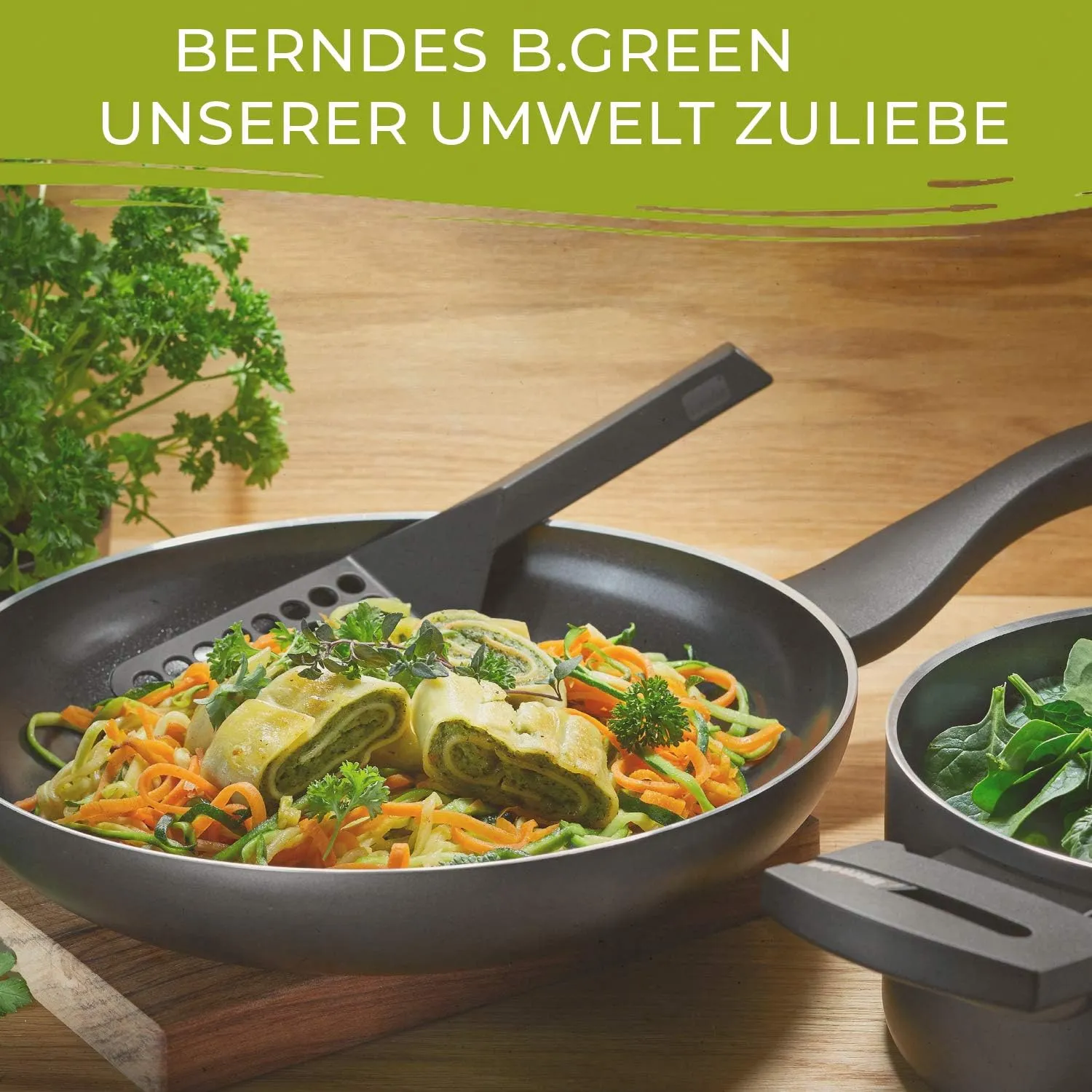 Berndes b.Green Aluminium Recycled Induction Frying Pan 28 cm, 100% Recycled Drink Cans, Black