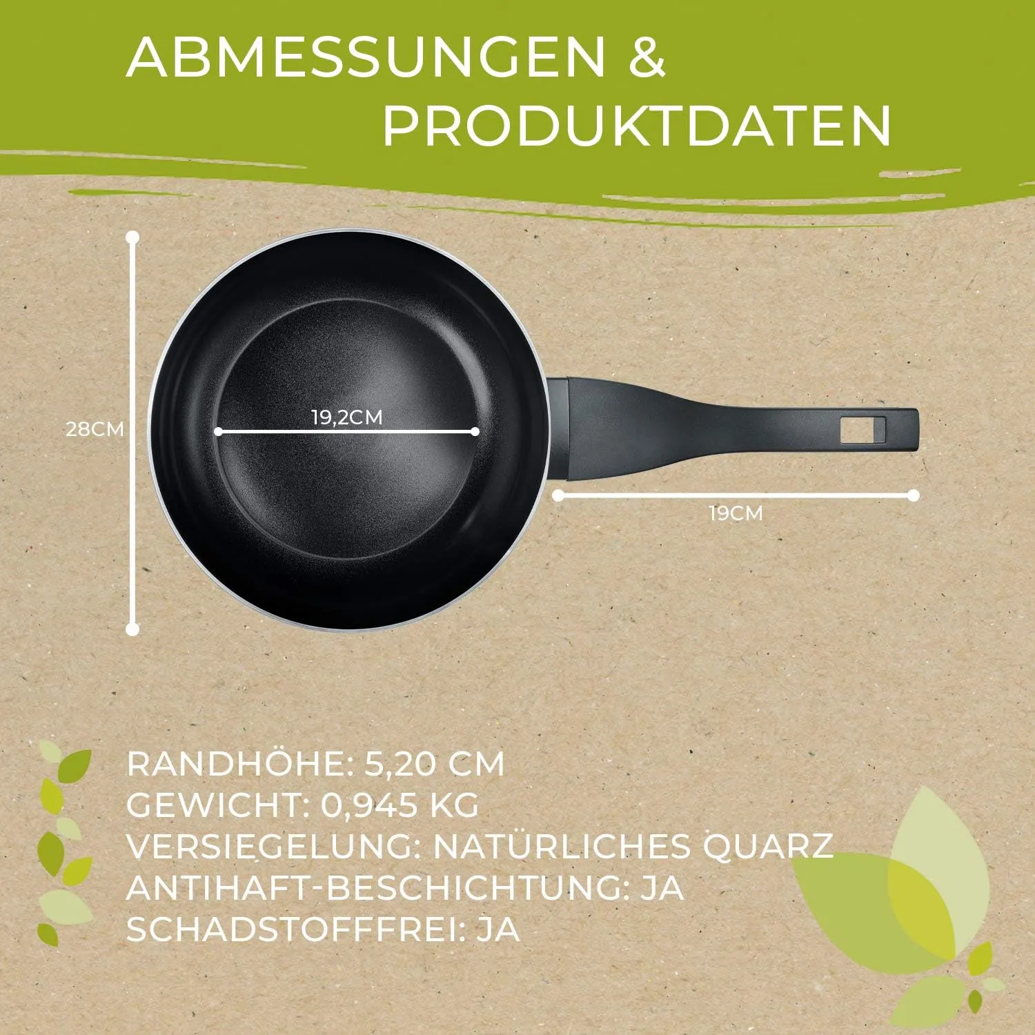 Berndes b.Green Aluminium Recycled Induction Frying Pan 28 cm, 100% Recycled Drink Cans, Black