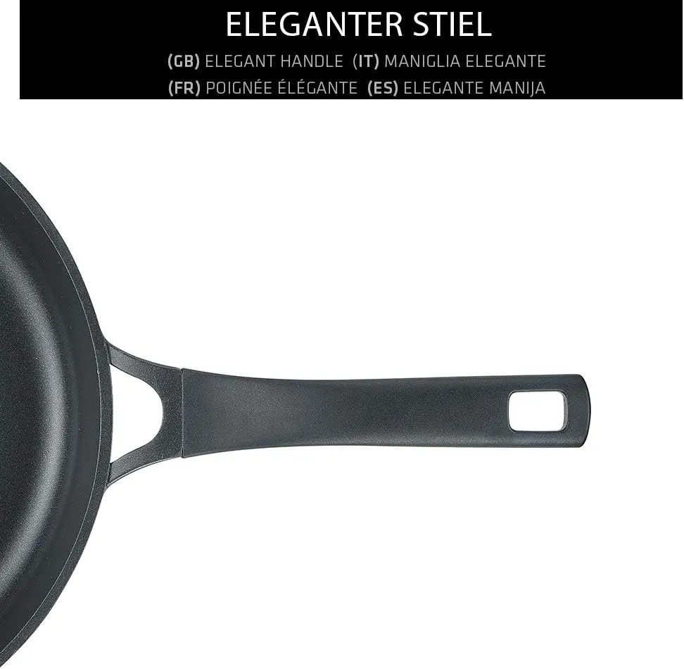 Berndes Vienna Frying Pan 20 cm Suitable for All Cookers with 3-Layer Full Surface Induction Non-Stick Coating, 20cm, Black