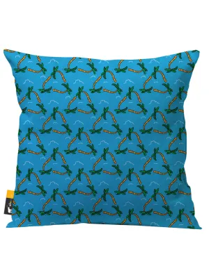 Bigshot Robot Bikini Top Outdoor Throw Pillow