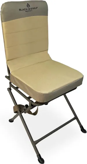 Black Sierra Padded Swivel Hunting Chair - 360 Silent, Heavy Duty, Supports 300 Lbs