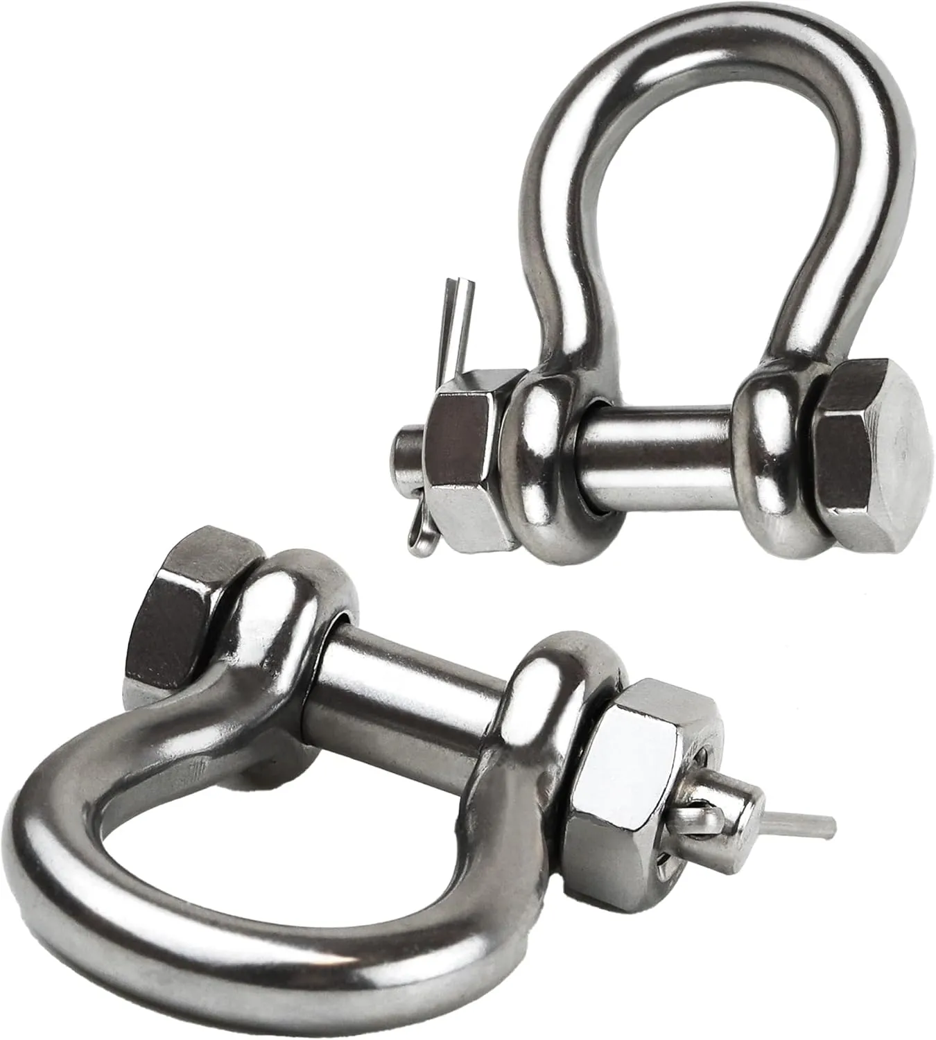 Boat Anchor Shackle 1/4" 5/16" 3/8" 1/2 inch (4 Size) 316 Stainless Steel Shackle Marine Grade Bow Shackle with Cotter Pin