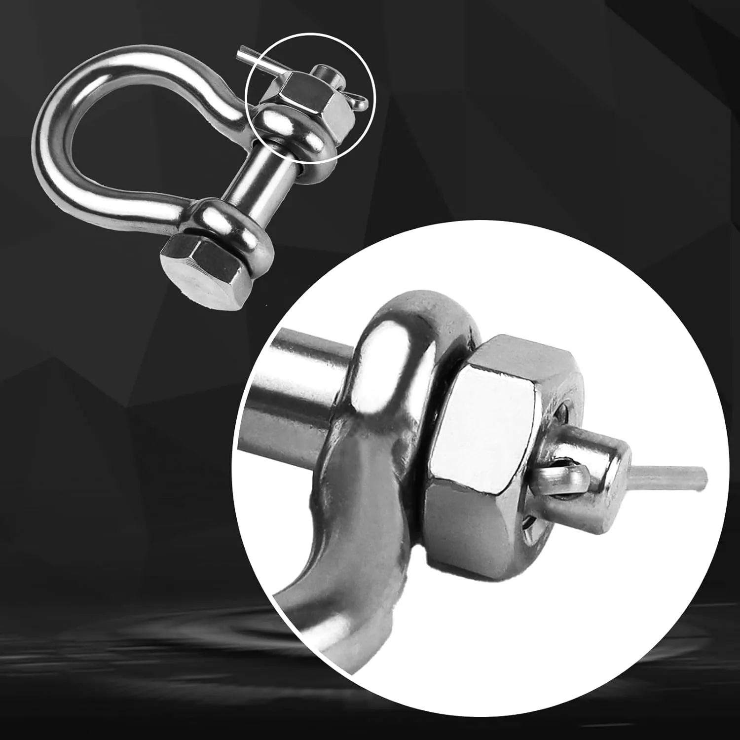 Boat Anchor Shackle 1/4" 5/16" 3/8" 1/2 inch (4 Size) 316 Stainless Steel Shackle Marine Grade Bow Shackle with Cotter Pin