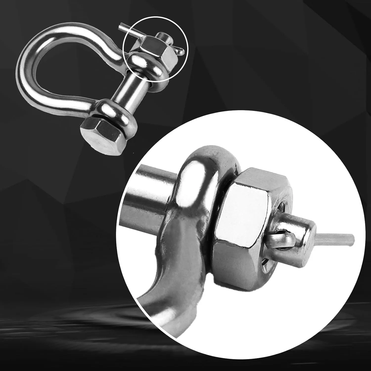 Boat Anchor Shackle 1/4" 5/16" 3/8" 1/2 inch (4 Size) 316 Stainless Steel Shackle Marine Grade Bow Shackle with Cotter Pin