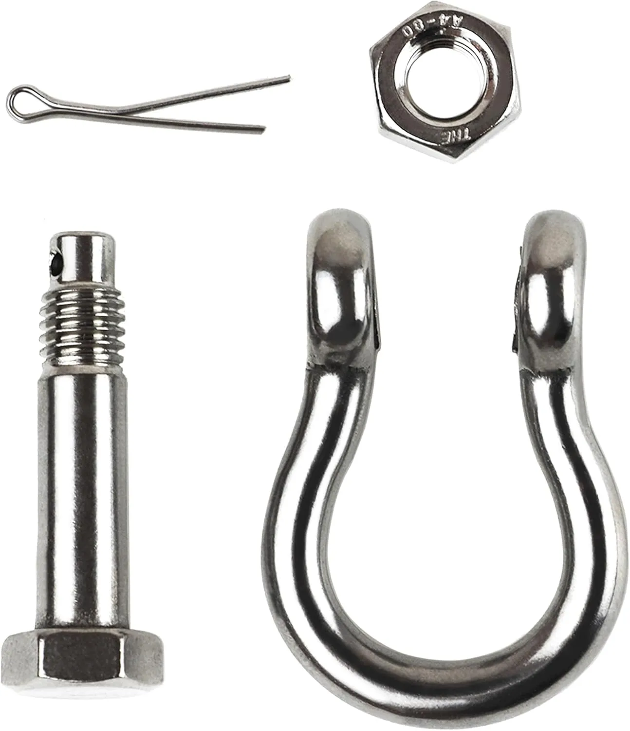 Boat Anchor Shackle 1/4" 5/16" 3/8" 1/2 inch (4 Size) 316 Stainless Steel Shackle Marine Grade Bow Shackle with Cotter Pin
