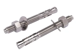 Bolt Dropper 1/2" X 4-1/2" Wedge Anchor (5pc), 18-8 Stainless Steel Corrosion Resistant Commercial Grade Washers and Nuts Included Choose Size