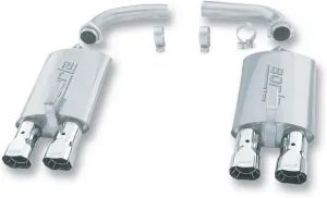 BORLA 11744 Axle-Back System for 2005-2008 Chevrolet Corvette (C6) 6.0L/ 6.2L V8 AT/MT 2 Dr. Coupe/Convertible. Will Fit Vehicles With And Without NPP. BORLA System Does NOT Contain NPP Valves.