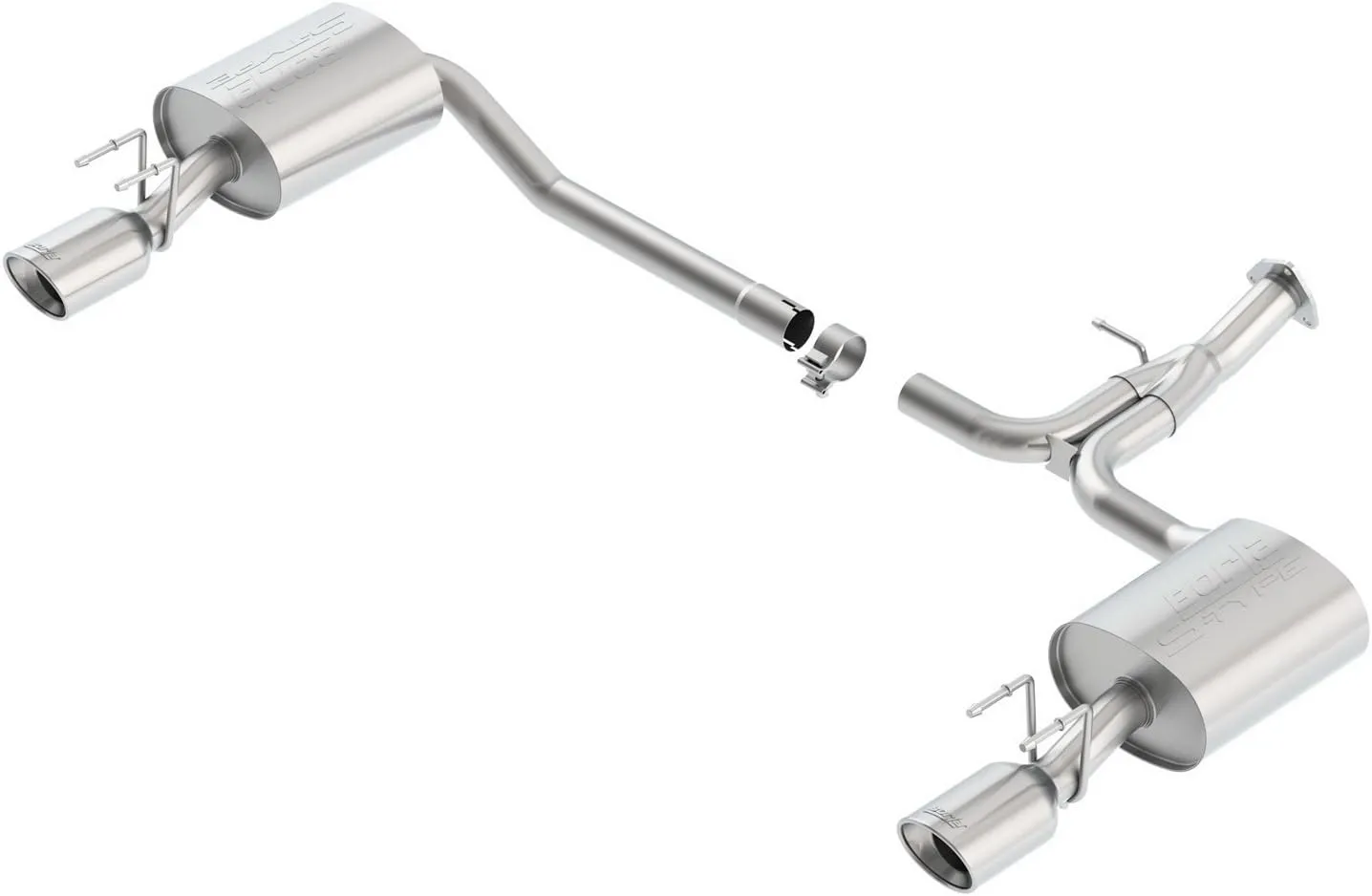 BORLA 11840 Axle-Back Performance Exhaust System for 2013-2015 Honda Accord 2.4L 4 Cyl./ 3.5L V6 Automatic/Manual Transmission Front Wheel Drive 4 Door Equipped With Dual/Split Rear Exit Exhaust.