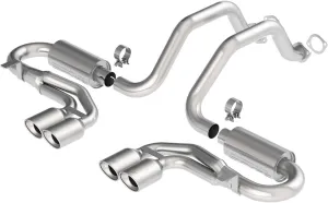 BORLA 140039 Cat-Back Perf. Exhaust Sys. for '97-'04 Chevrolet Corvette (C5) & Z06 (C5) V8 T-304 Stainless Steel S-Type Classic Dual Center Rear Exit Dual 4.25"x3.5" Oval Polished T-304 Tips Each Side