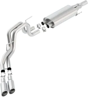 BORLA 140404 Cat-Back System for 2010-2014 Ford F-150 SVT Raptor/ 2011-2012 F-150 Harley Edition 6.2L V8 2 & 4 Wheel Drive AT/MT Ext. Cab (5' 5") Bed 133.3" WB/Crew Cab (5' 5") Bed 145.2" WB.