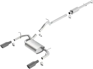 BORLA 140459BC Cat-Back Performance Exhaust System for 2012-2018 Jeep Wrangler JKU 3.6L V6 Automatic/Manual Transmission 4 Wheel Drive 4 Door.